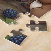 Chibi-Fee isst Brombeeren mit Waldtieren Puzzle (Seite)