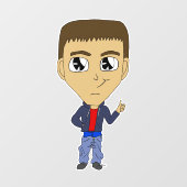 Chibi Fensteraufkleber (Blatt)