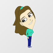 Chibi Fensteraufkleber (Blatt)