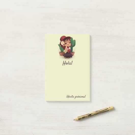 Chibi flamenco in spanischer Sprache Post-it Klebezettel (Auf Schreibtisch)