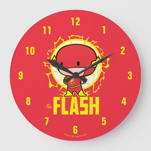Chibi Flash mit Strom Große Wanduhr (Vorderseite)