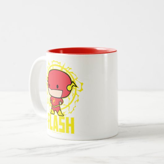 Chibi Flash mit Strom Zweifarbige Tasse (Vorderseite Links)
