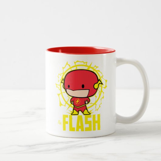 Chibi Flash mit Strom Zweifarbige Tasse (Rechts)