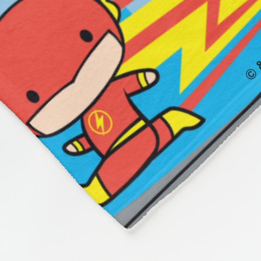 Chibi Flash, Superman und Batman Racing Pattern Fleecedecke (Ecke)