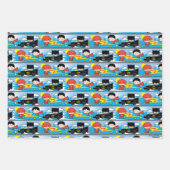 Chibi Flash, Superman und Batman Racing Pattern Geschenkpapier Set (Vorderseite 3)