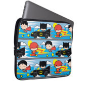 Chibi Flash, Superman und Batman Racing Pattern Laptopschutzhülle (Vorne Rechts)