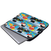 Chibi Flash, Superman und Batman Racing Pattern Laptopschutzhülle (Vorne Knopf)