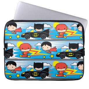Chibi Flash, Superman und Batman Racing Pattern Laptopschutzhülle