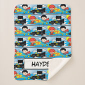 Chibi Flash, Superman und Batman Racing Pattern Sherpadecke (Vorderseite)