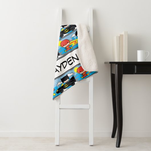 Chibi Flash, Superman und Batman Racing Pattern Sherpadecke (Beispiel)