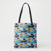 Chibi Flash, Superman und Batman Racing Pattern Tasche (Vorderseite)