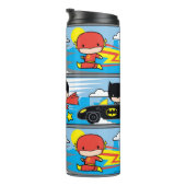 Chibi Flash, Superman und Batman Racing Pattern Thermosbecher (Nach rechts gedreht)