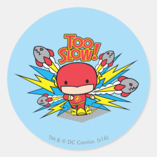 Chibi Flash überholt Raketen Runder Aufkleber