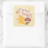 Chibi Flash | Zu schnell für Nickerchen Quadratischer Aufkleber (Tasche)