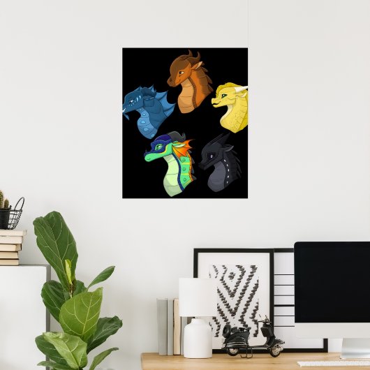 Chibi Flügel des Drachenfeuerklassikers Poster (Heimbüro)