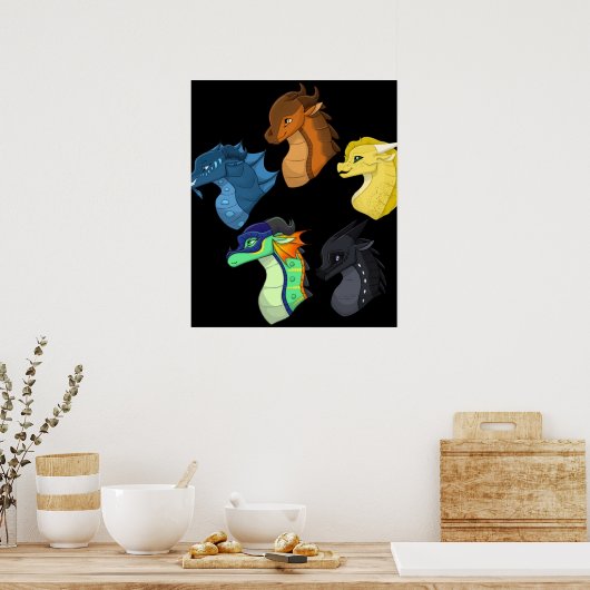 Chibi Flügel des Drachenfeuerklassikers Poster (Küche)