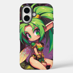 Chibi Forest Pixie in der Abenddämmerung - Smarald iPhone 16 Hülle