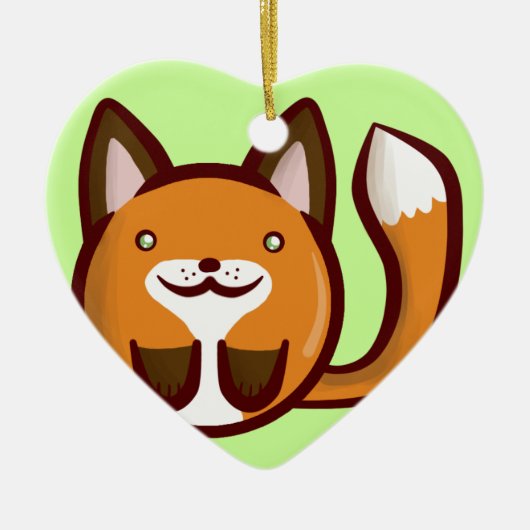 Chibi Fox Keramikornament (Vorne)