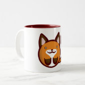 Chibi Fox Zweifarbige Tasse (Vorderseite Links)
