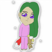 Chibi Foxy Girl Aufkleber (Vorderseite)