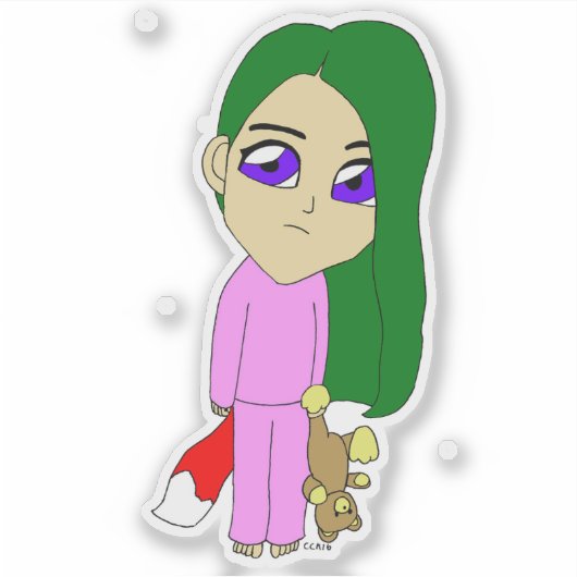 Chibi Foxy Girl Aufkleber (Vorderseite)