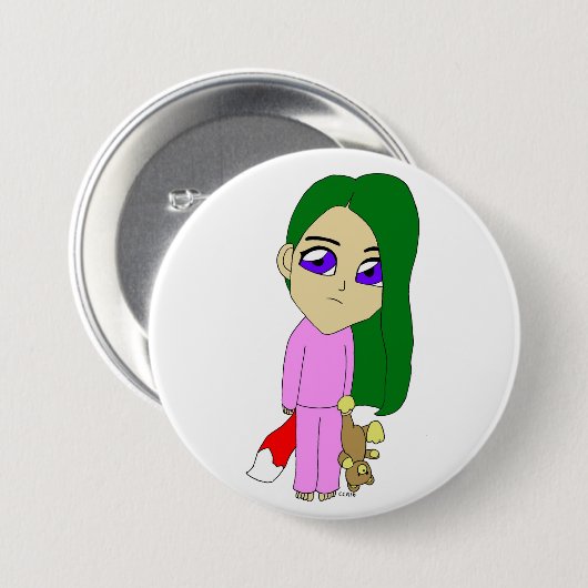 Chibi Foxy Girl Button (Vorne & Hinten)