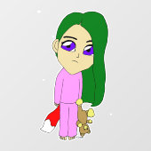 Chibi Foxy Girl Fensteraufkleber (Blatt)