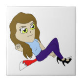 Chibi Foxy Girl Keramik Fliese (Vorderseite)