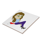 Chibi Foxy Girl Keramik Fliese (Seite)