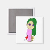 Chibi Foxy Girl Magnet (Vorderseite/Rückseite)