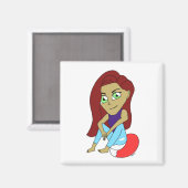 Chibi Foxy Girl Magnet (Vorderseite/Rückseite)