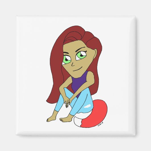 Chibi Foxy Girl Magnet (Vorne)