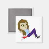 Chibi-Foxy-Girl-Magnet Magnet (Vorderseite/Rückseite)