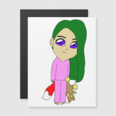 Chibi Foxy Girl Magnetkarte (Vorne/Hinten)