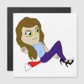 Chibi Foxy Girl Magnetkarte (Vorne/Hinten)