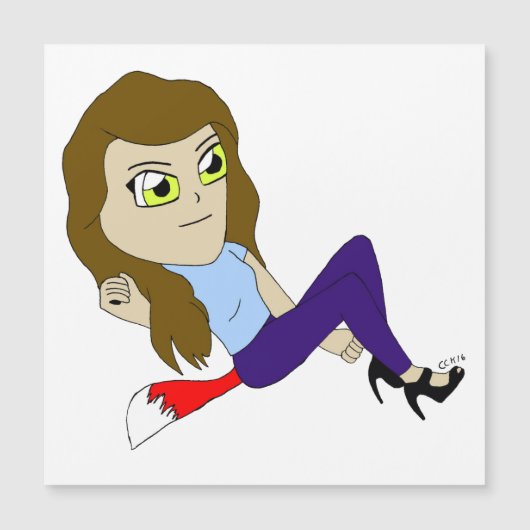 Chibi Foxy Girl Magnetkarte (Vorderseite)