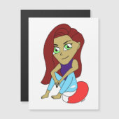 Chibi Foxy Girl Magnetkarte (Vorne/Hinten)