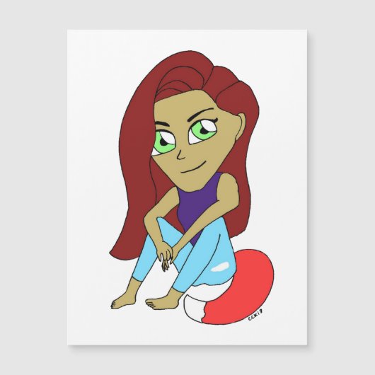 Chibi Foxy Girl Magnetkarte (Vorderseite)