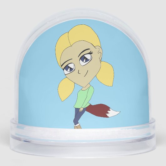 Chibi Foxy Girl Schneekugeln (Vorderseite)