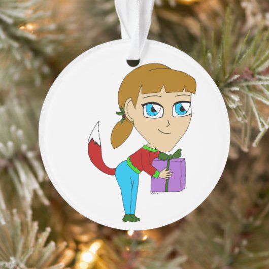 chibi Füchschen Mädchen Ornament (Baum)