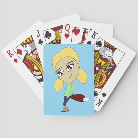 Chibi-Fuchsmädchen Spielkarten (Rückseite)