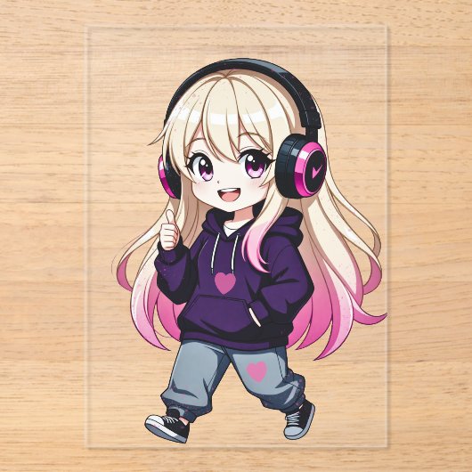 Chibi Funny Acryleinladungen (Vorderseite)