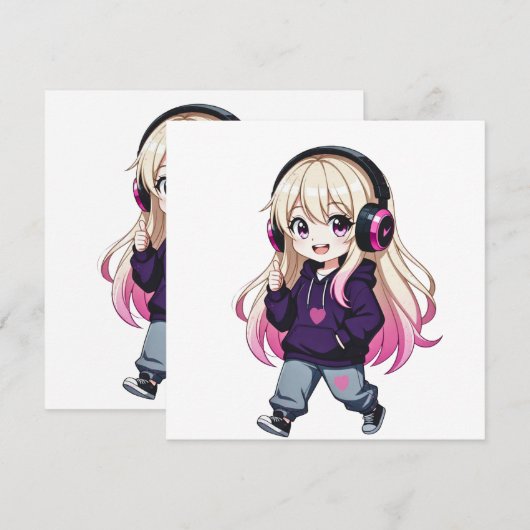 Chibi Funny Menükarte (Vorne/Hinten)