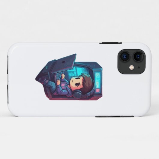 Chibi Gamers Quest: Falldesigns für Neon Arcade Case-Mate iPhone Hülle (Rückseite (Horizontal))