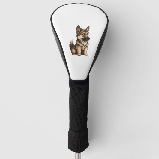 Chibi German Shepherd Golf Headcover (Vorderseite)