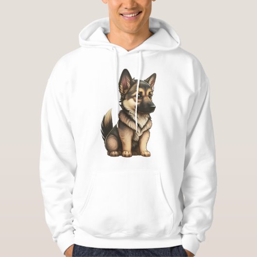 Chibi German Shepherd Hoodie (Vorderseite)