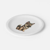 Chibi German Shepherd Pappteller (Schrägansicht)
