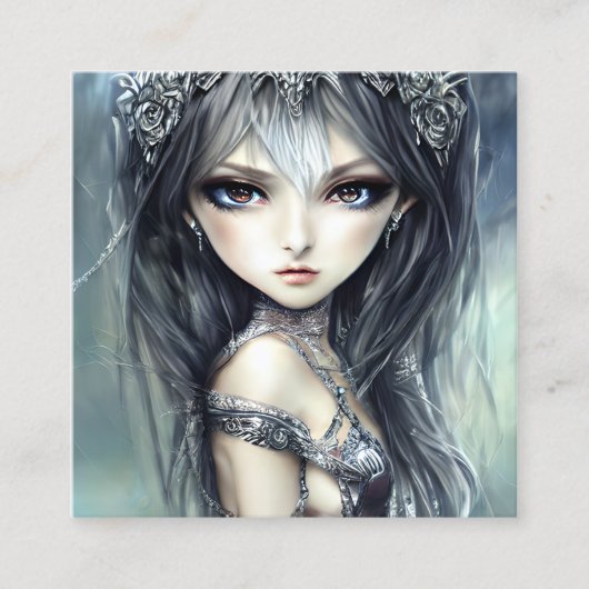 Chibi Girl Knight Telefonnummerkarte (Vorderseite)