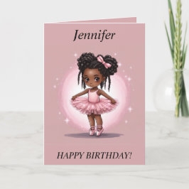 Chibi Girl macht Ballerina Birthday Card Feiertagskarte