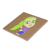 Chibi Girl mit sonnigen Schwanz Keramik Fliesen (Seite)
